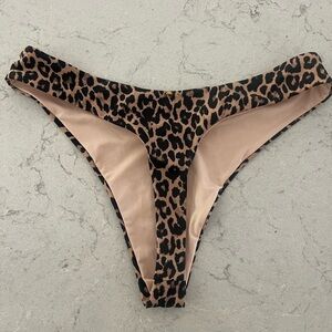 Victoria’s Secret leopard thong swim bottom LG NWOT